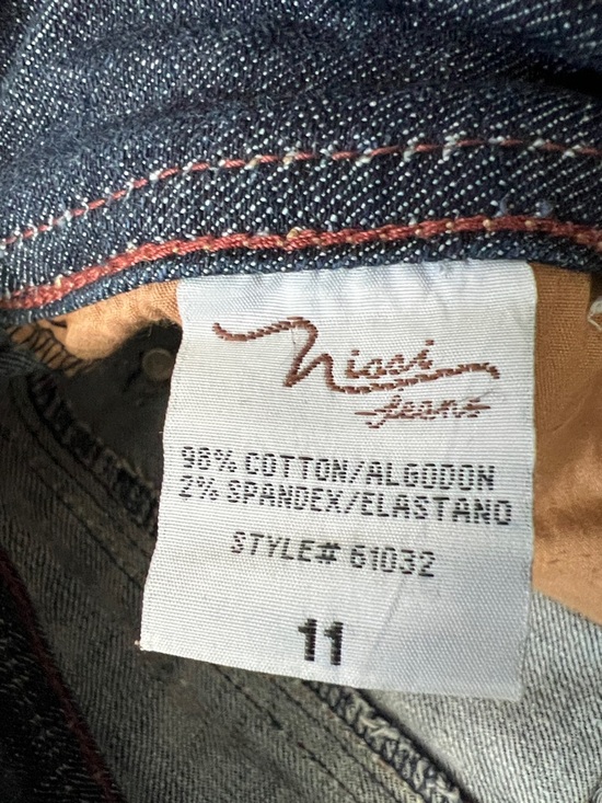 Nissi Juniors Dark Blue Straight-Leg Jeans Pocket Embroidery Hip Stitch -Size 11 - Picture 9 of 12